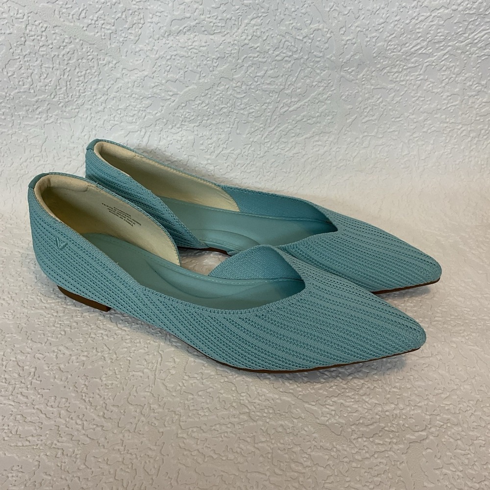 Vivaia Melia Pointed-Toe Knit D'Orsay‎ Flats Comfortable Blue sz 40EU 9 US NEW